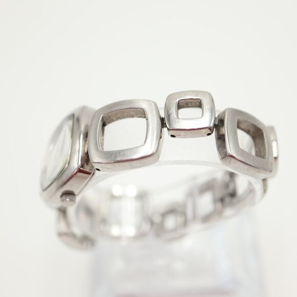 Fossil Womens Silver Tone Square Link Deco 22mm Watch 5.75" Bracelet ES-1869 - Picture 11 of 15